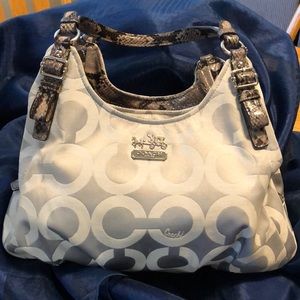 Coach Maggie grey Madison op art python straps